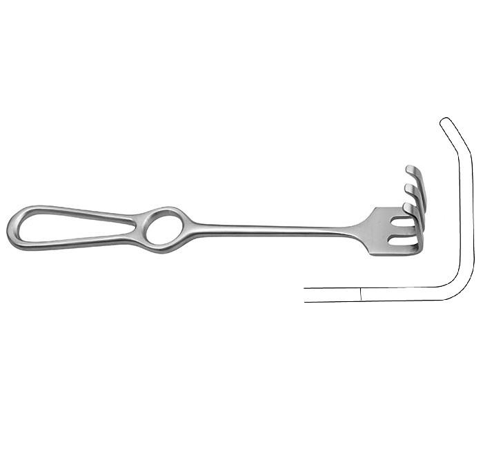 OLLIER Ретрактор; 3 зубчики; тупий; 36X30мм; 22,5см. Tontarra Medizintechnik GmbH